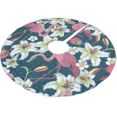 ヴィンテージ熱帯性フラミンゴユリ模様 ブラッシュドポリエステルツリースカート (アングル)