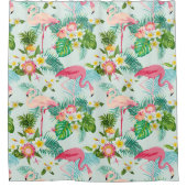 ヴィンテージ熱帯性花鳥 シャワーカーテン (正面)