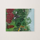 ヴィンテージ熱帯林モンキーズイラストレーションアート ジグソーパズル (横)