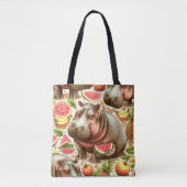 ヴィンテージ熱帯海馬模様 トートバッグ (正面)