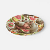 ヴィンテージ熱帯海馬模様 ペーパープレート (アングル)