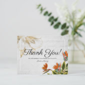 ヴィンテージ熱帯花ありがとう ポストカード (スタンド正面)