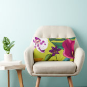 ヴィンテージ熱帯花腰枕 ランバークッション (椅子)