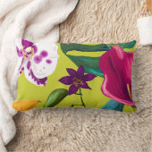 ヴィンテージ熱帯花腰枕 ランバークッション (ブランケット)