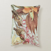 ヴィンテージ熱帯蘭、花とハミングバード アクセントクッション (裏面(縦))