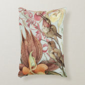 ヴィンテージ熱帯蘭、花とハミングバード アクセントクッション (正面(垂直))
