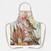 ヴィンテージ熱帯蘭、花とハミングバード エプロン (正面)