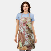 ヴィンテージ熱帯蘭、花とハミングバード エプロン (着用した状態)