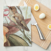 ヴィンテージ熱帯蘭、花とハミングバード キッチンタオル (四つ折り)