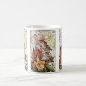 ヴィンテージ熱帯蘭、花とハミングバード コーヒーマグカップ (中央)