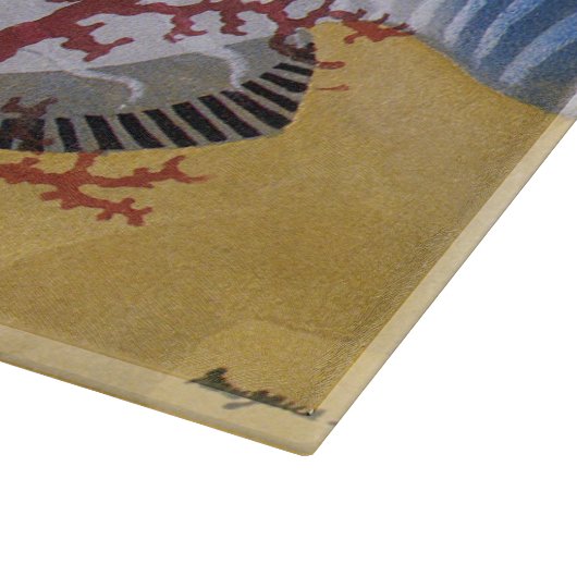 ヴィンテージ熱帯青魚サンゴ海の海生活 カッティングボード (角)