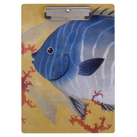 ヴィンテージ熱帯青魚サンゴ海の海生活 クリップボード (正面)
