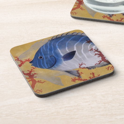ヴィンテージ熱帯青魚サンゴ海の海生活 コースター (左側)