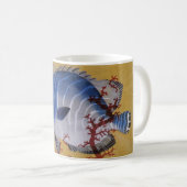 ヴィンテージ熱帯青魚サンゴ海の海生活 コーヒーマグカップ (正面右)