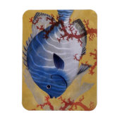 ヴィンテージ熱帯青魚サンゴ海の海生活 マグネット (縦)