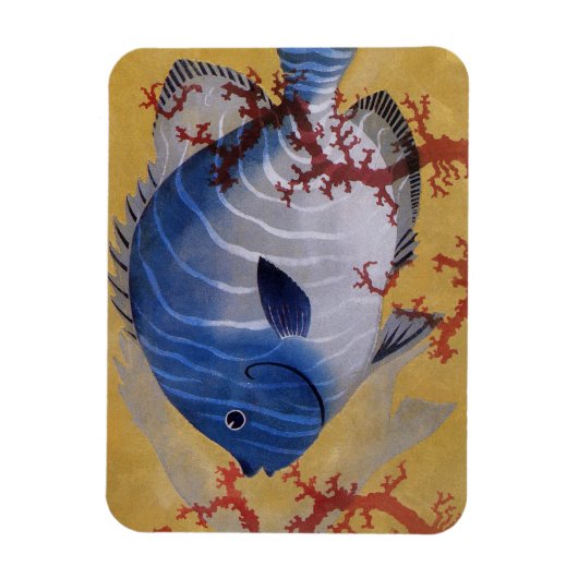 ヴィンテージ熱帯青魚サンゴ海の海生活 マグネット (縦)