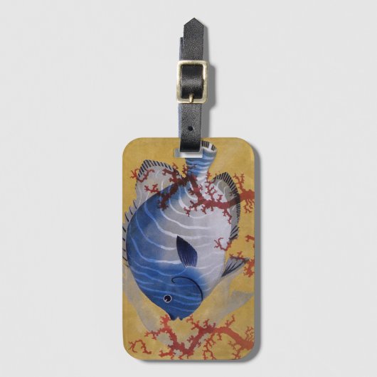 ヴィンテージ熱帯青魚サンゴ海の海生活 ラゲッジタグ (正面縦)