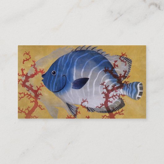 ヴィンテージ熱帯青魚サンゴ海の海生活 名刺 (裏面)