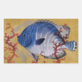 ヴィンテージ熱帯青魚サンゴ海の海生活 長方形シール (正面)