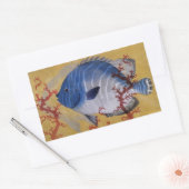 ヴィンテージ熱帯青魚サンゴ海の海生活 長方形シール (封筒)