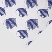 ヴィンテージ熱帯魚スケッチブルーストライプの 薄葉紙 (詳細)