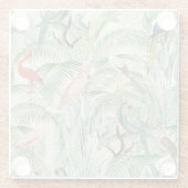 ヴィンテージ熱帯鳥とヤシ離れ類 ガラスコースター (裏面)