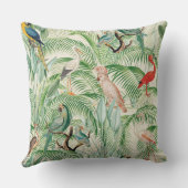 ヴィンテージ熱帯鳥とヤシ離れ類 クッション (裏面)