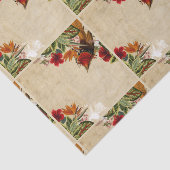 ヴィンテージ熱帯鳥と花 薄葉紙 (詳細)