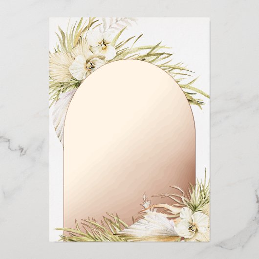 ヴィンテージ熱帯 |リハーサルディナー 箔招待状 (正面)