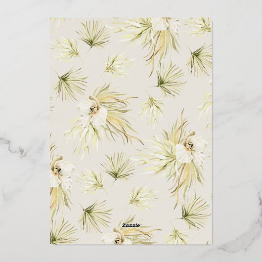 ヴィンテージ熱帯 |リハーサルディナー 箔招待状 (裏面)