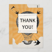 ヴィンテージ熱気球ありがとう結婚さん ポストカード (正面/裏面)