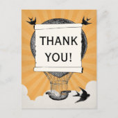 ヴィンテージ熱気球ありがとう結婚さん ポストカード (正面)