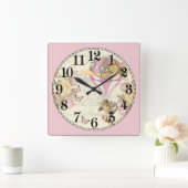 ヴィンテージ熱気球とチェルブ スクエア壁時計 (ホーム)