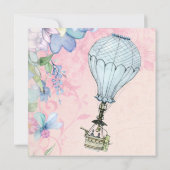 ヴィンテージ熱気球に乗るバレンタイン招待状 招待状 (裏面)