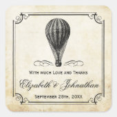 ヴィンテージ熱気球のコレク結婚ション スクエアシール (正面)