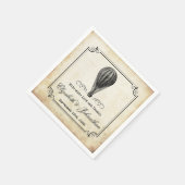 ヴィンテージ熱気球のコレク結婚ション スタンダードカクテルナプキン (角)