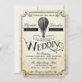 ヴィンテージ熱気球のコレク結婚ション 招待状 (正面)