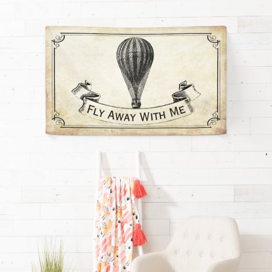 ヴィンテージ熱気球のコレク結婚ション 横断幕 (インサイチュ)