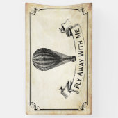 ヴィンテージ熱気球のコレク結婚ション 横断幕 (縦)