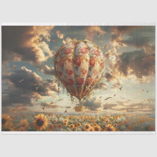 ヴィンテージ熱気球のデコパージュ 薄葉紙 (正面)