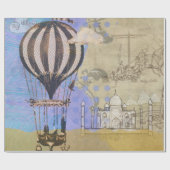 ヴィンテージ熱気球の父の日のコラージュ ラッピングペーパー (フラット)