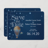 ヴィンテージ熱気球の結婚式の日付を保存 セーブザデート (正面/裏面)