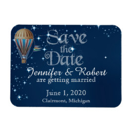 ヴィンテージ熱気球の結婚式の日付を保存 マグネット