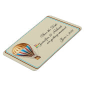 ヴィンテージ熱気球の結婚式の日付を保存 マグネット (左側)