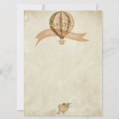 ヴィンテージ熱気球の結婚式の日付保存 セーブザデート (裏面)