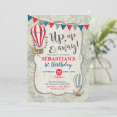 ヴィンテージ熱気球アドベンチャー1st誕生日 招待状 (スタンド正面)