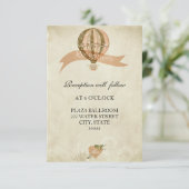 ヴィンテージ熱気球ウェディングレセプションカード 招待状 (スタンド正面)