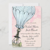 ヴィンテージ熱気球クローズアップ結婚ズ 招待状 (正面)