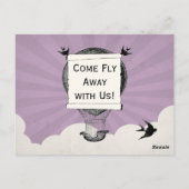 ヴィンテージ熱気球テーブル番号 ポストカード (裏面)