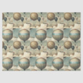 ヴィンテージ熱気球デコページティッシュペーパー 薄葉紙 (正面)